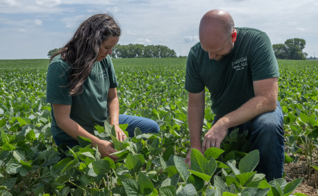 Anna and Jason Unruh focus on soil health for healthy crops and food.