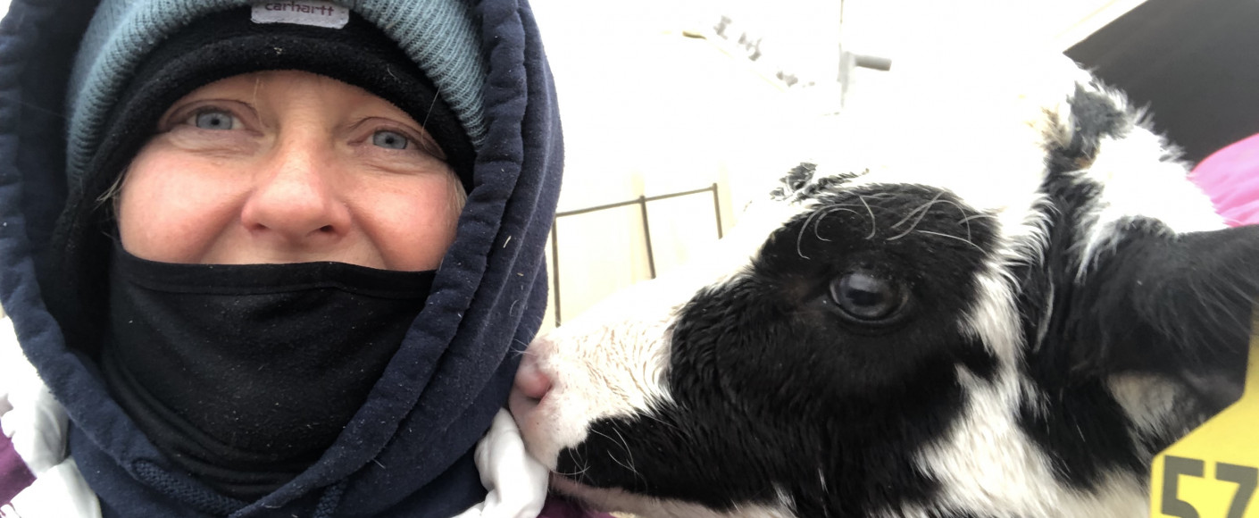 Kelly Hills Dairy Kristina Haverkamp and Calf
