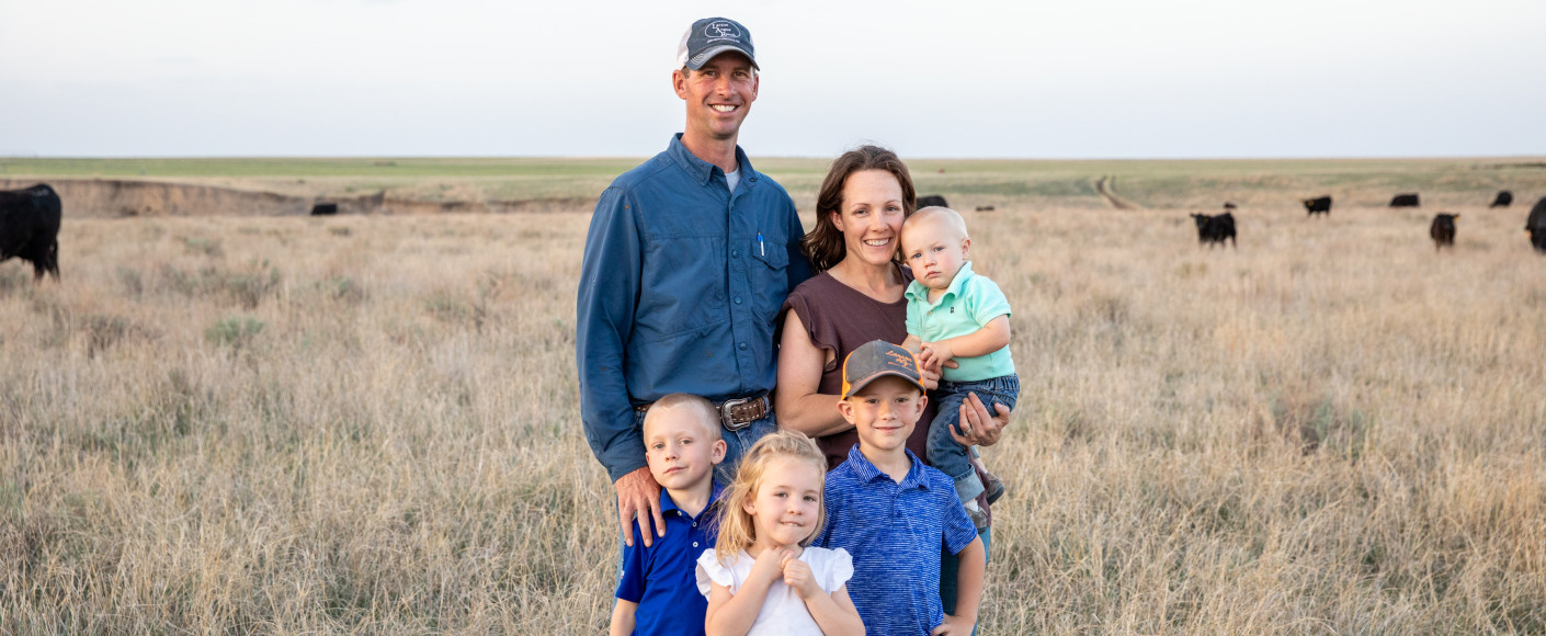 The Larson Family at Larson Angus Ranch in Kansas