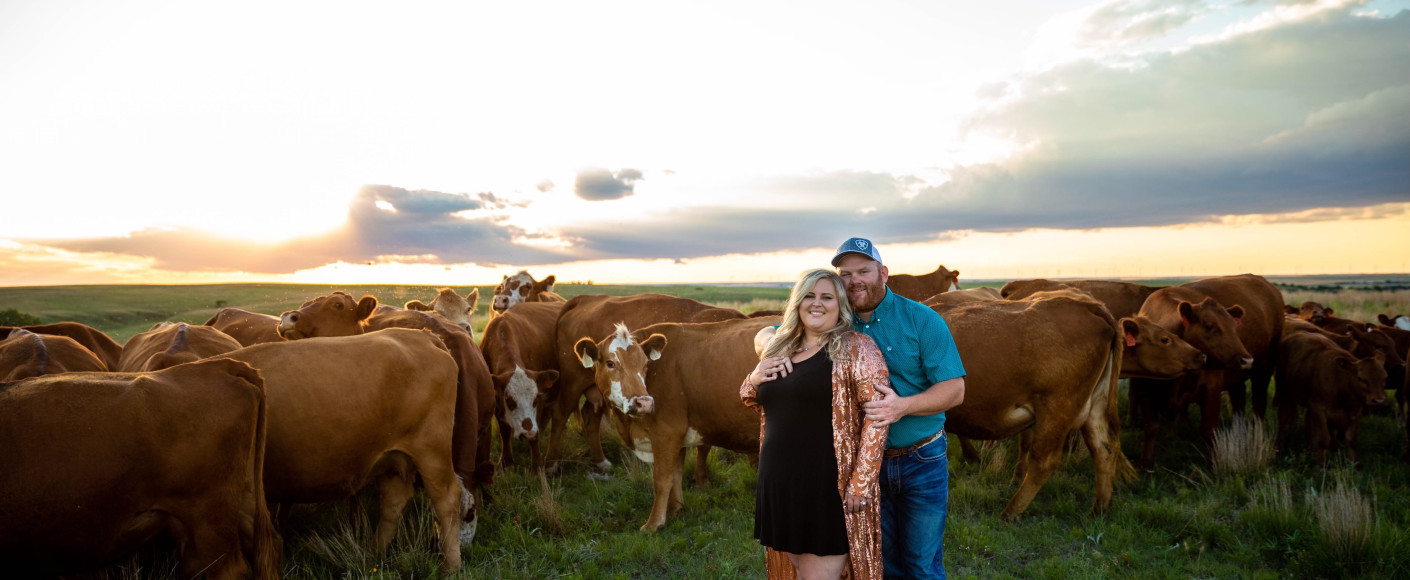 Matt and Karlee Legleiter with cattle