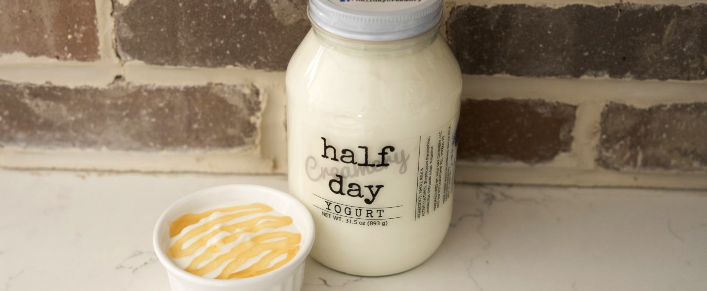 Half Day Creamery yogurt with honey