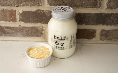 Half Day Creamery yogurt with honey